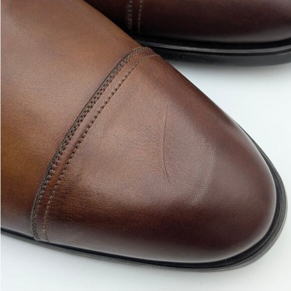 $485 Magnanni Montego Cap Toe Double Monk Strap Shoes Tabaco Brown Size US9 EU42 - Picture 11 of 13